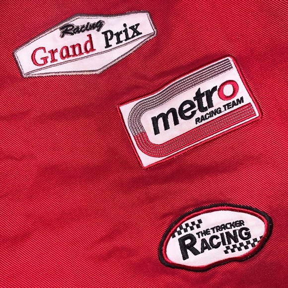 Indy 500 Formula 1 Nascar vintage racing jacket red black white patches sz XXXL - Picture 8 of 12